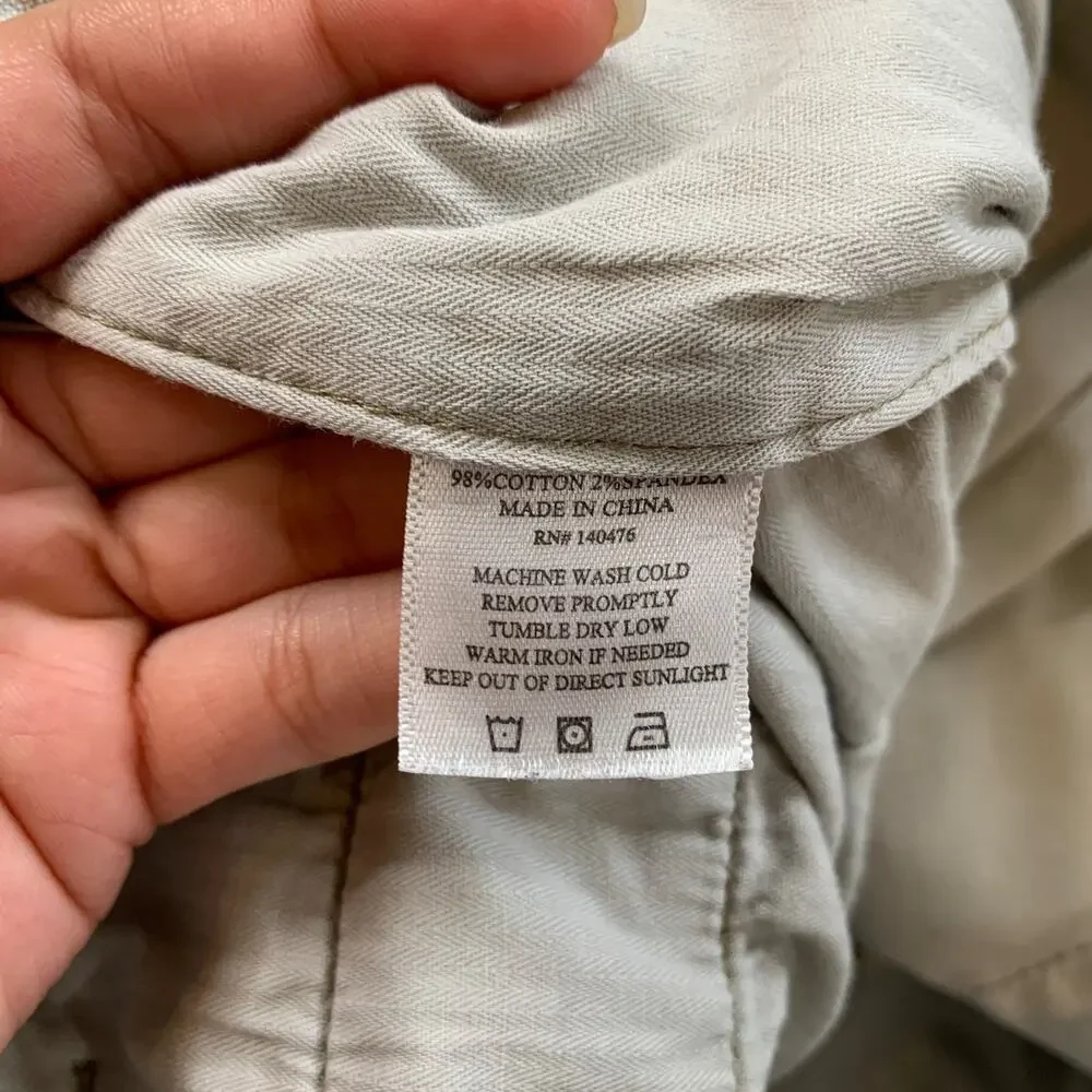 Faherty Shorts Mens 29 Light Gray Lightweight Stretch Cotton Twill Casual Golf